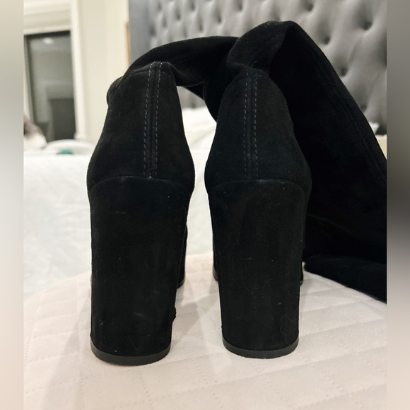 Stuart Weitzman Highland Over The Knee Tie Boots Suede Leather Black Size 8 - Picture 10 of 10